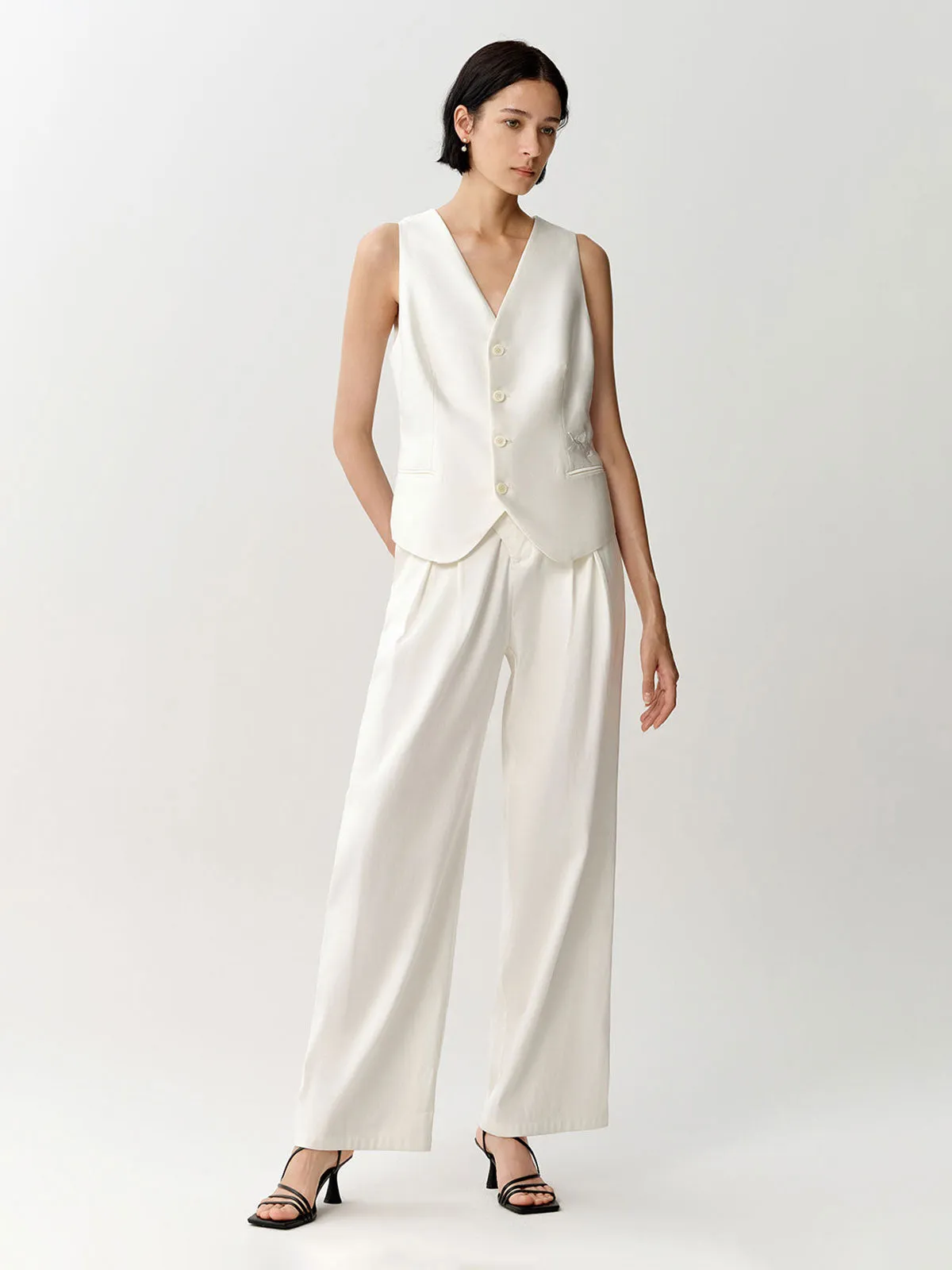 SILKINC V-Neck Blended Silk-Cotton Waistcoat