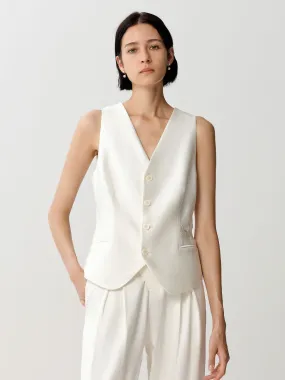SILKINC V-Neck Blended Silk-Cotton Waistcoat