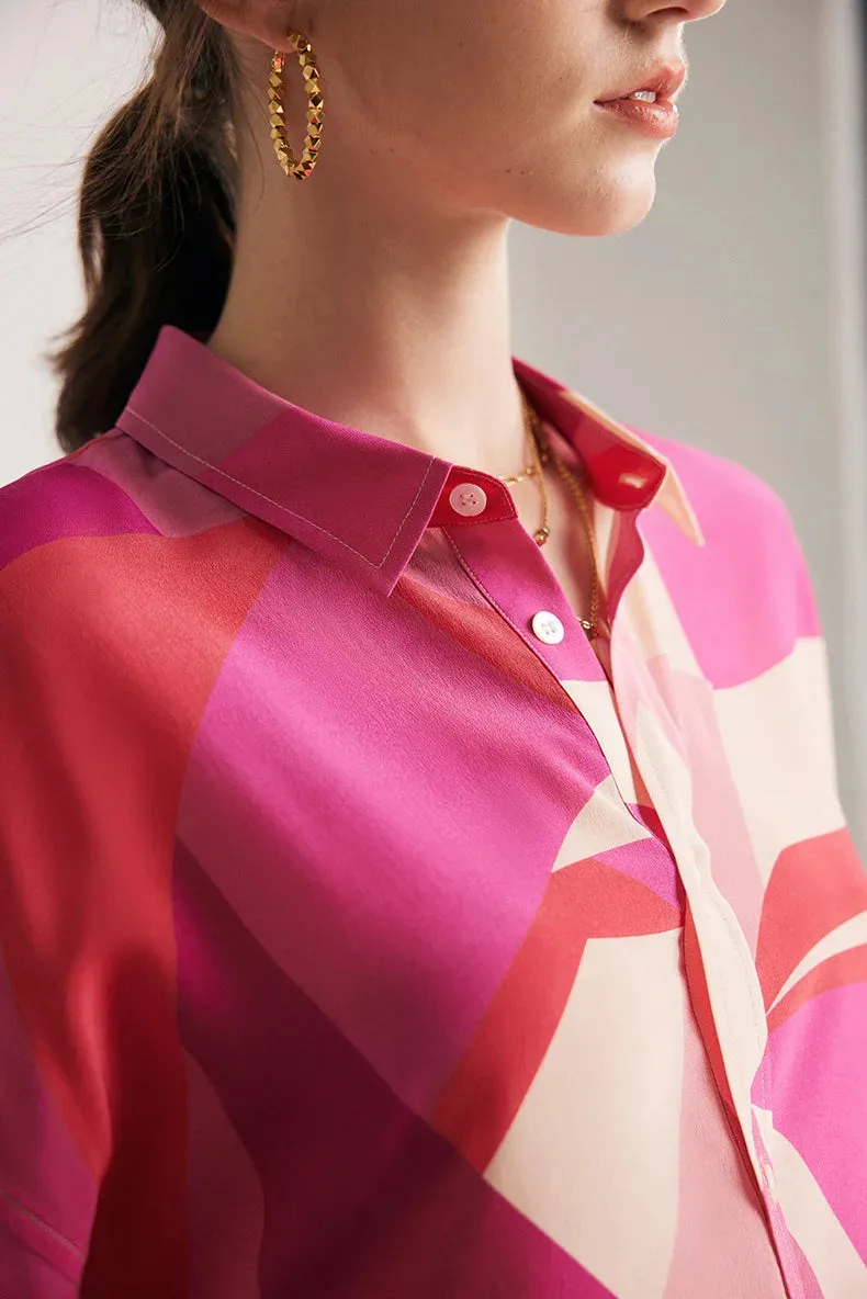 Single Breasted Crepe De Chine Tops