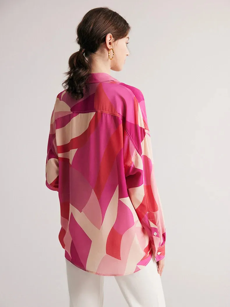 Single Breasted Crepe De Chine Tops