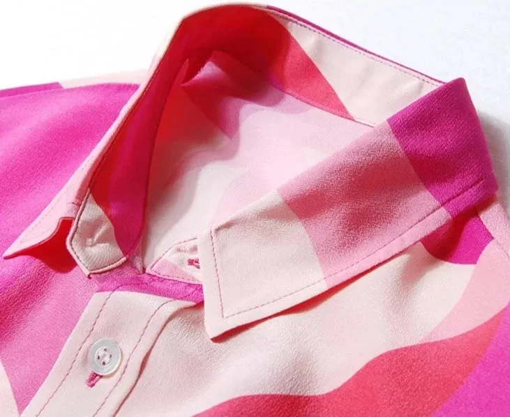 Single Breasted Crepe De Chine Tops