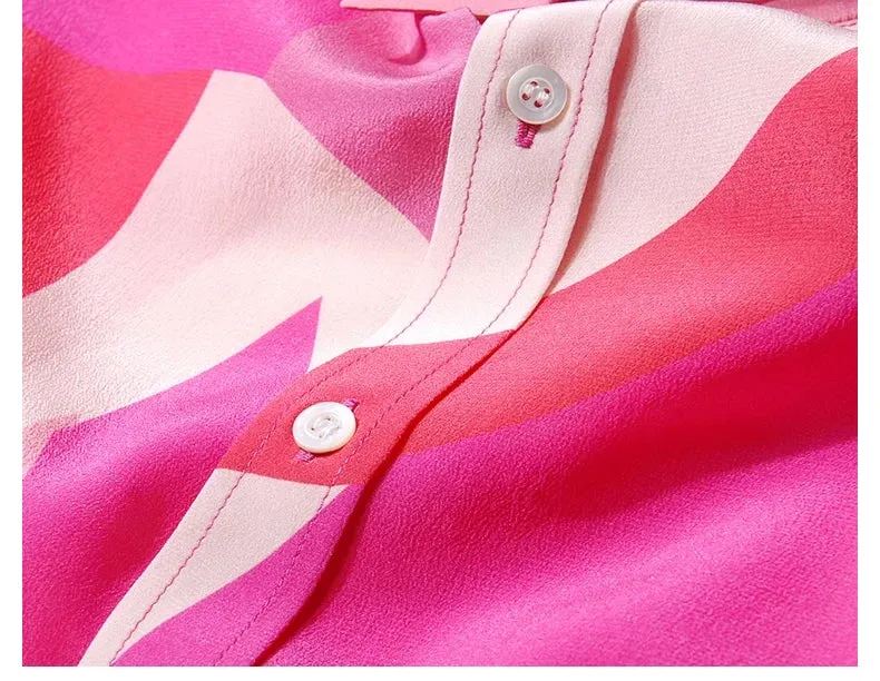 Single Breasted Crepe De Chine Tops