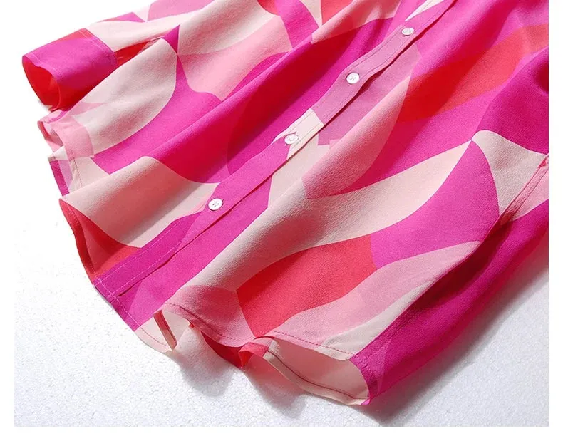 Single Breasted Crepe De Chine Tops