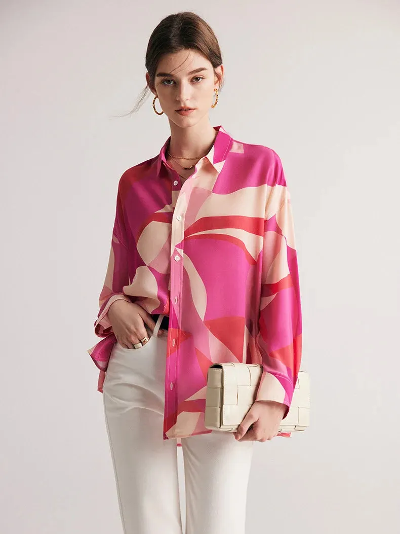 Single Breasted Crepe De Chine Tops