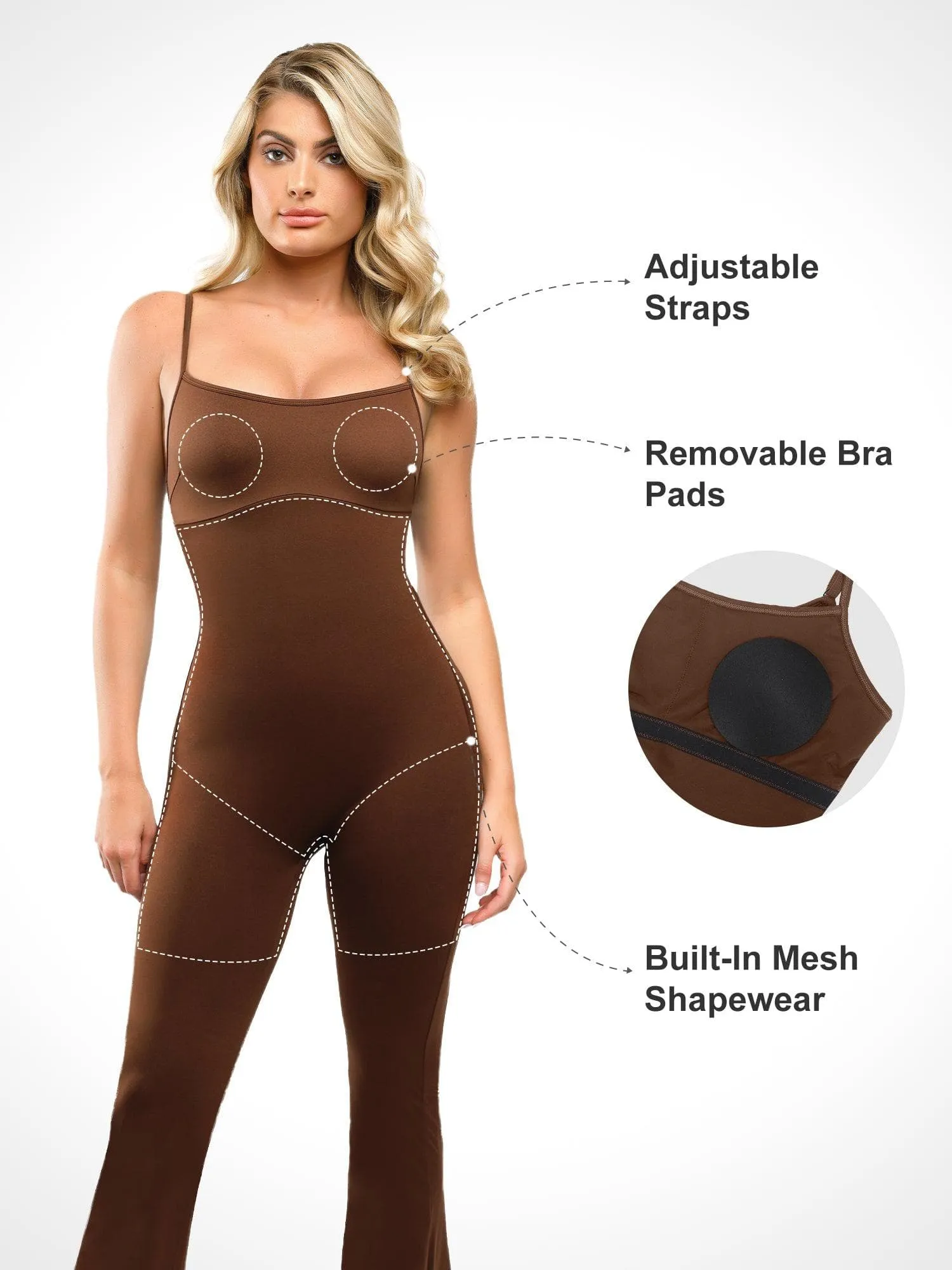 The Shapewear Jumpsuit One Piece Flare Slip For Insiders