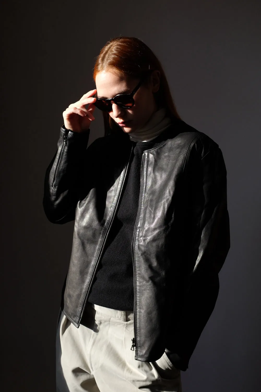 VINTAGE CLEAN BLACK LEATHER JACKET