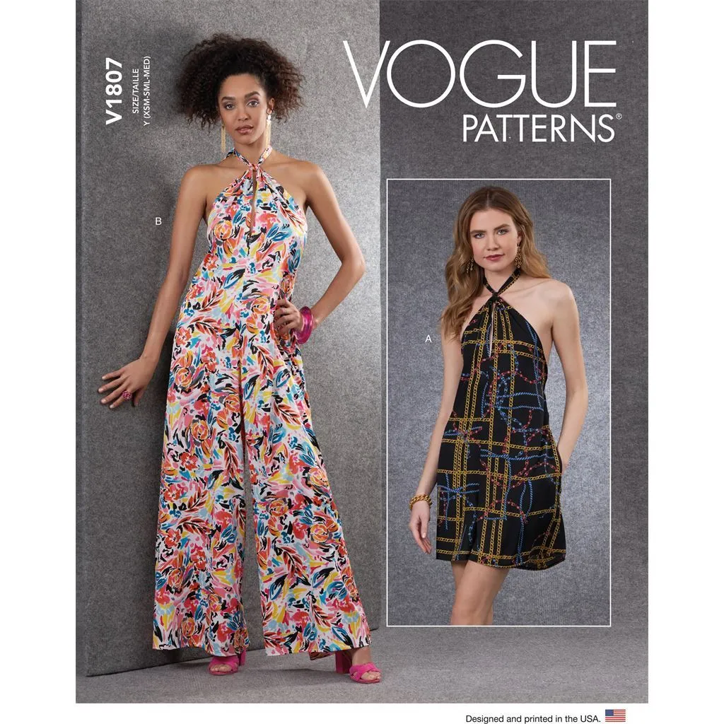Vogue Pattern V1807 Misses' & Misses' Petite Jumpsuits