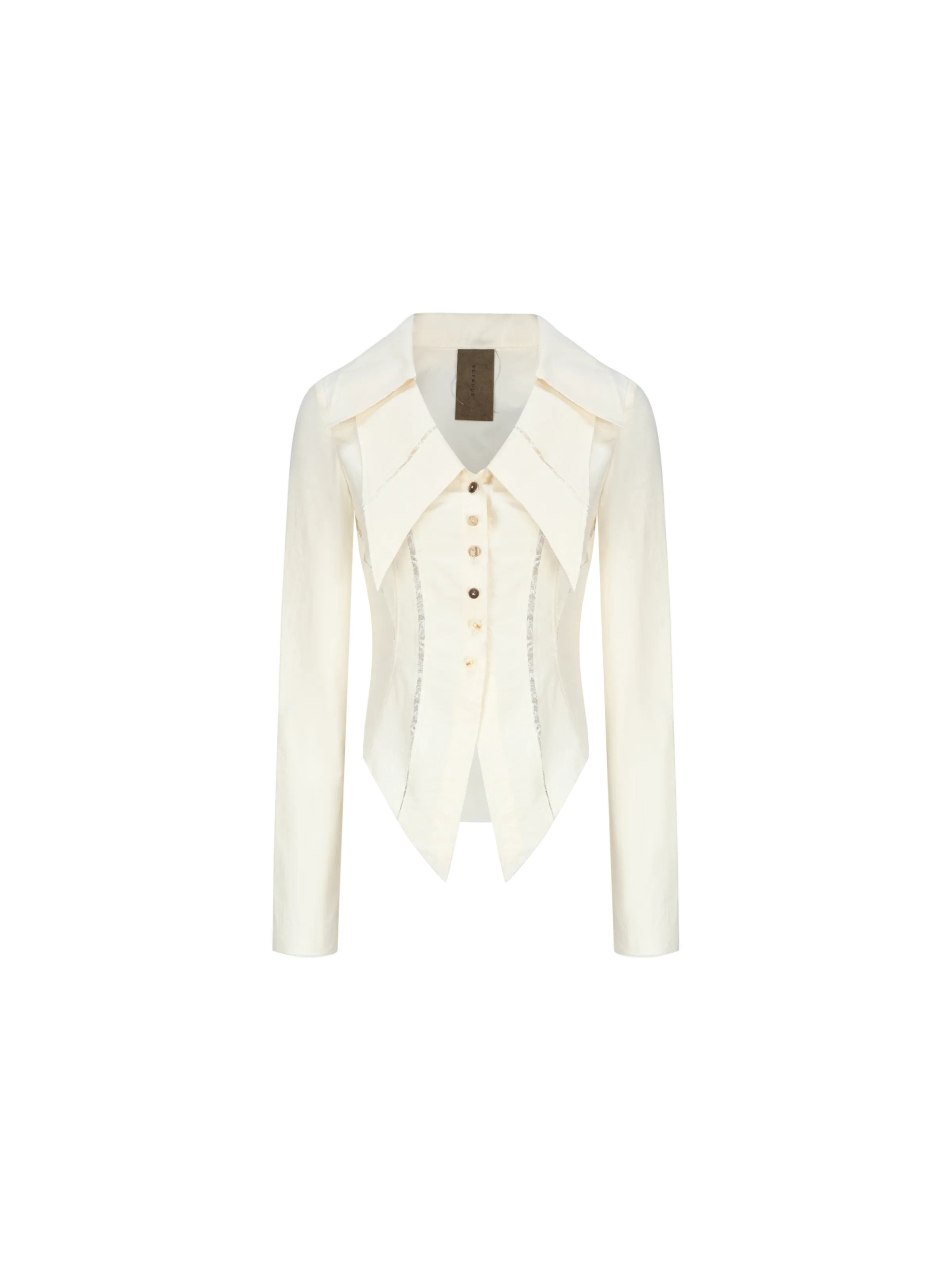 White Double Collar Lace Top