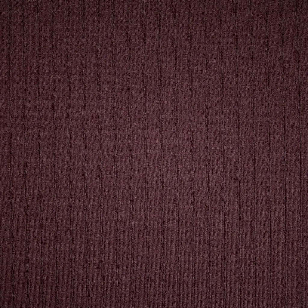 Wide Subtle Rib Knit Solid Plum