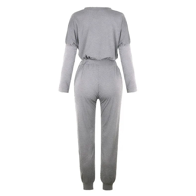 Women Solid Long Sleeve Sweatsuit for Women