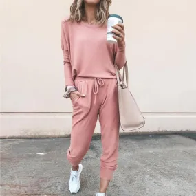 Women Solid Long Sleeve Sweatsuit for Women