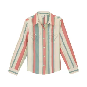 Wrangler Western Coral and Teal Top